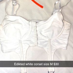 Edikted white corset with bottom hooks